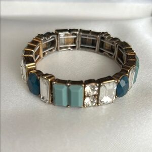 J. Crew Gold and Turquoise Blue Bracelet